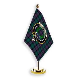 ScotsTee Shop Scottish MacArthur of Milton Modern Crest Tartan Desk Flag Plaid Table Flag