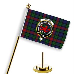 ScotsTee Shop Scottish Young Presidents Organisation Crest Tartan Desk Flag Plaid Table Flag