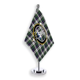 ScotsTee Shop Scottish McCallum Dress Modern Crest Tartan Desk Flag Plaid Table Flag