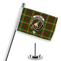 ScotsTee Shop Scottish MacMillan Society of Glasgow Crest Tartan Desk Flag Plaid Table Flag