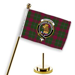ScotsTee Shop Scottish MacGregor of Cardney Crest Tartan Desk Flag Plaid Table Flag