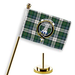 ScotsTee Shop Scottish McCallum Dress Ancient Crest Tartan Desk Flag Plaid Table Flag