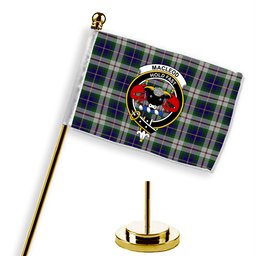 ScotsTee Shop Scottish MacLeod Of Californian Crest Tartan Desk Flag Plaid Table Flag