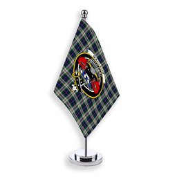 ScotsTee Shop Scottish MacLeod Of Californian Crest Tartan Desk Flag Plaid Table Flag