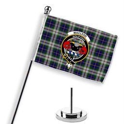 ScotsTee Shop Scottish MacLeod Of Californian Crest Tartan Desk Flag Plaid Table Flag