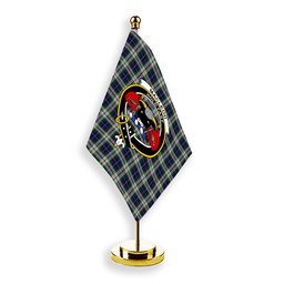 ScotsTee Shop Scottish MacLeod Of Californian Crest Tartan Desk Flag Plaid Table Flag