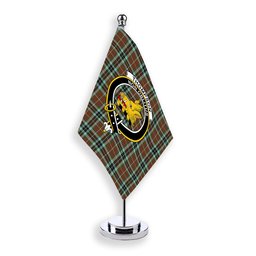ScotsTee Shop Scottish Thompson Society Hunting Modern Crest Tartan Desk Flag Plaid Table Flag