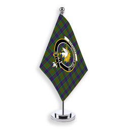 ScotsTee Shop Scottish Stewart of Appin Hunting Modern Crest Tartan Desk Flag Plaid Table Flag