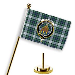 ScotsTee Shop Scottish MacKenzie Dress Ancient Crest Tartan Desk Flag Plaid Table Flag