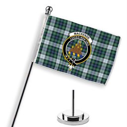 ScotsTee Shop Scottish MacKenzie Dress Ancient Crest Tartan Desk Flag Plaid Table Flag