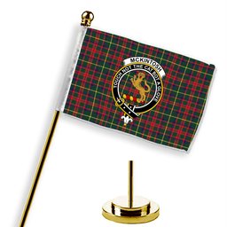 ScotsTee Shop Scottish McKintosh Hunting Modern Crest Tartan Desk Flag Plaid Table Flag