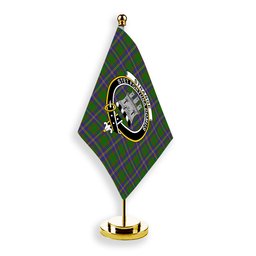 ScotsTee Shop Scottish Strange of Balkaskie SC Crest Tartan Desk Flag Plaid Table Flag