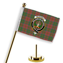 ScotsTee Shop Scottish McDonald of Glencoe Ancient Crest Tartan Desk Flag Plaid Table Flag