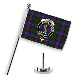 ScotsTee Shop Scottish MacNeil of Colonsay 2 Crest Tartan Desk Flag Plaid Table Flag
