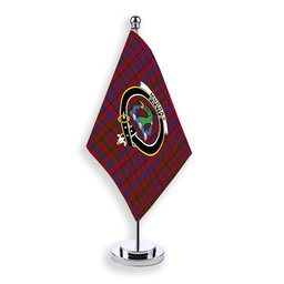 ScotsTee Shop Scottish Murray of Tullibardine Crest Tartan Desk Flag Plaid Table Flag