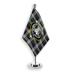 ScotsTee Shop Scottish MacCallum Dress - TD Crest Tartan Desk Flag Plaid Table Flag