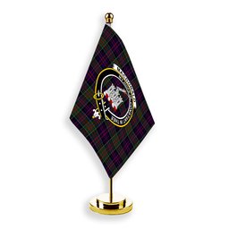 ScotsTee Shop Scottish MacDonald of Clan Ranald Crest Tartan Desk Flag Plaid Table Flag