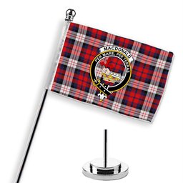 ScotsTee Shop Scottish MacDonald Dress Irish Modern Crest Tartan Desk Flag Plaid Table Flag