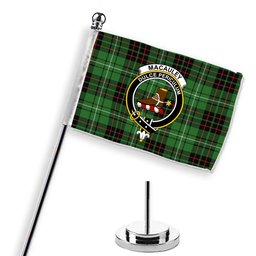 ScotsTee Shop Scottish MacAuley of Lewis Ancient Crest Tartan Desk Flag Plaid Table Flag