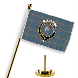 ScotsTee Shop Scottish McKerrell of Hillhouse Dress Crest Tartan Desk Flag Plaid Table Flag
