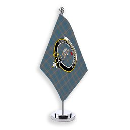 ScotsTee Shop Scottish McKerrell of Hillhouse Dress Crest Tartan Desk Flag Plaid Table Flag
