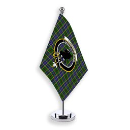 ScotsTee Shop Scottish Turnbull of Thornton Crest Tartan Desk Flag Plaid Table Flag