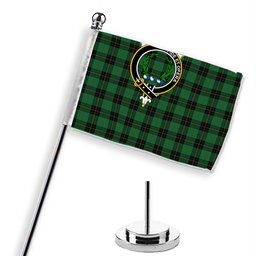 ScotsTee Shop Scottish McArthur-Fox Hunting Ancient Crest Tartan Desk Flag Plaid Table Flag