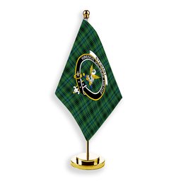 ScotsTee Shop Scottish Stewart Hunting Ancient Crest Tartan Desk Flag Plaid Table Flag