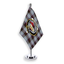 ScotsTee Shop Scottish McDonald Dress Ancient Crest Tartan Desk Flag Plaid Table Flag