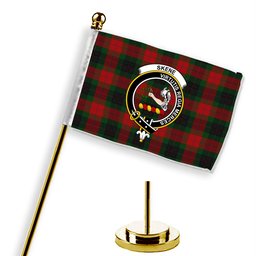 ScotsTee Shop Scottish Skene of Cromar Crest Tartan Desk Flag Plaid Table Flag