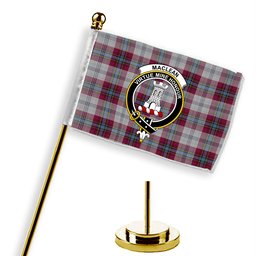 ScotsTee Shop Scottish MacLean of Duart Dress 4 Crest Tartan Desk Flag Plaid Table Flag