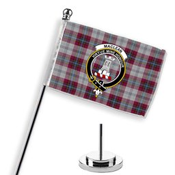 ScotsTee Shop Scottish MacLean of Duart Dress 4 Crest Tartan Desk Flag Plaid Table Flag