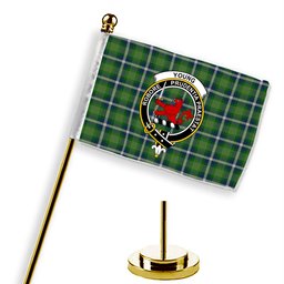 ScotsTee Shop Scottish Young Life International Scotland Crest Tartan Desk Flag Plaid Table Flag