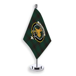 ScotsTee Shop Scottish McGillivray Hunting Modern Crest Tartan Desk Flag Plaid Table Flag