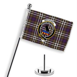 ScotsTee Shop Scottish MacDonell of Glengarry Dress Modern Crest Tartan Desk Flag Plaid Table Flag