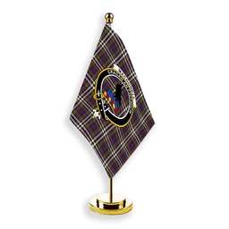 ScotsTee Shop Scottish MacDonell of Glengarry Dress Modern Crest Tartan Desk Flag Plaid Table Flag