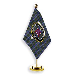 ScotsTee Shop Scottish Ogilvie (Ogilvy) Hunting Modern Crest Tartan Desk Flag Plaid Table Flag