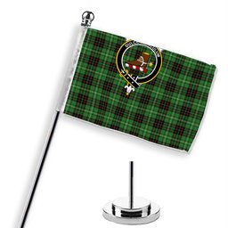 ScotsTee Shop Scottish McAulay of Lewis Ancient Crest Tartan Desk Flag Plaid Table Flag
