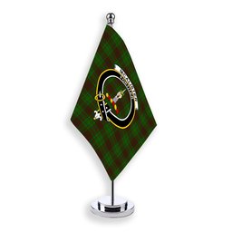 ScotsTee Shop Scottish McAlister of Glenbarr Hunting Crest Tartan Desk Flag Plaid Table Flag
