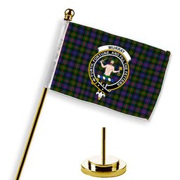 ScotsTee Shop Scottish Murray of Atholl Modern Crest Tartan Desk Flag Plaid Table Flag