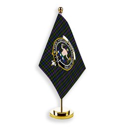 ScotsTee Shop Scottish Murray of Atholl Modern Crest Tartan Desk Flag Plaid Table Flag