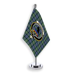 ScotsTee Shop Scottish McDonell Of Glengarry Ancient Crest Tartan Desk Flag Plaid Table Flag