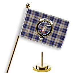 ScotsTee Shop Scottish MacRae of Conchra Crest Tartan Desk Flag Plaid Table Flag