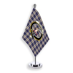 ScotsTee Shop Scottish MacRae of Conchra Crest Tartan Desk Flag Plaid Table Flag