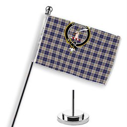 ScotsTee Shop Scottish MacRae of Conchra Crest Tartan Desk Flag Plaid Table Flag