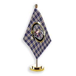 ScotsTee Shop Scottish MacRae of Conchra Crest Tartan Desk Flag Plaid Table Flag