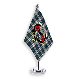ScotsTee Shop Scottish MacLeod Of Californian Modern Crest Tartan Desk Flag Plaid Table Flag