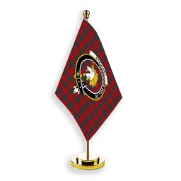 ScotsTee Shop Scottish Stewart of Appin Modern Clan Crest Tartan Desk Flag Plaid Table Flag