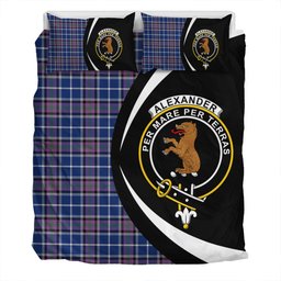 ScotsTee Shop Scottish Alexander of Menstry Modern Clan Badge Tartan Bedding Set Circle Style
