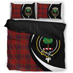 ScotsTee Shop Scottish Anderson of Kinneddar Red Modern Clan Badge Tartan Bedding Set Circle Style
